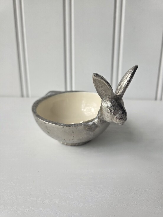 Other - Silver Metal Rabbit Trinket Dish Bowl Decor Candy Jewelry